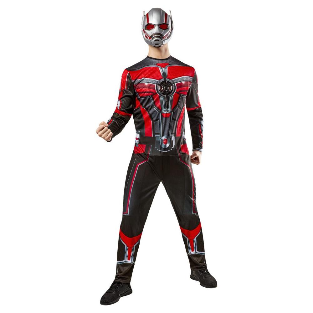 Ant-Man Quantumania Deluxe Adult Costume Marvel Jumpsuit Mask Red Colour