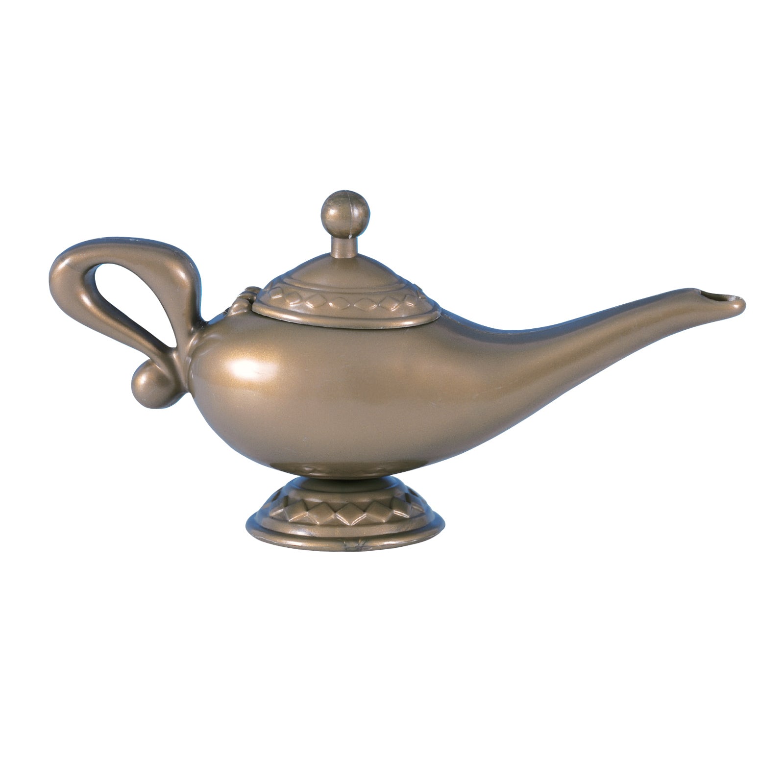 Genie Lamp Costume Accessory – One Piece Moulded Prop in Tarnished Gold Colour