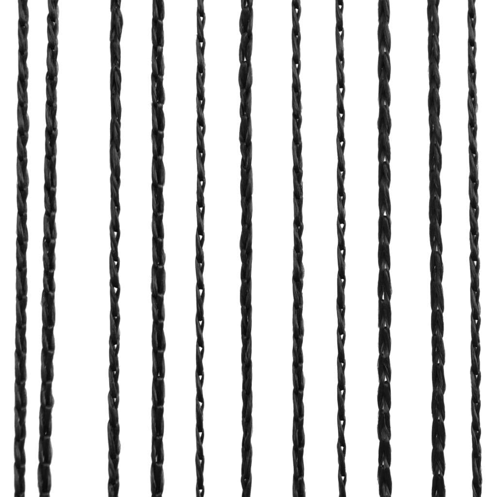 String Curtains 2 pcs 100x250 cm Black