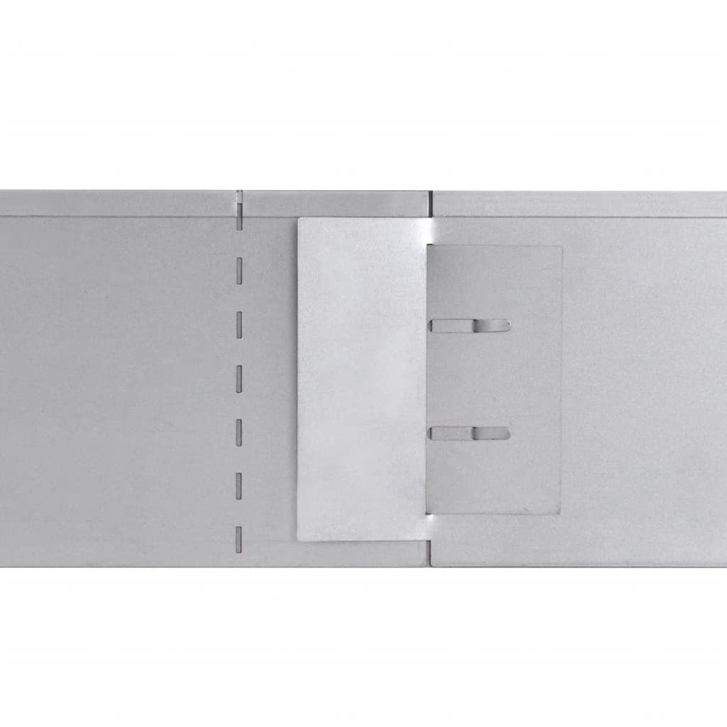 Set of 5 Flexible Lawn Fence Galvanised Steel 100 x 14 cm