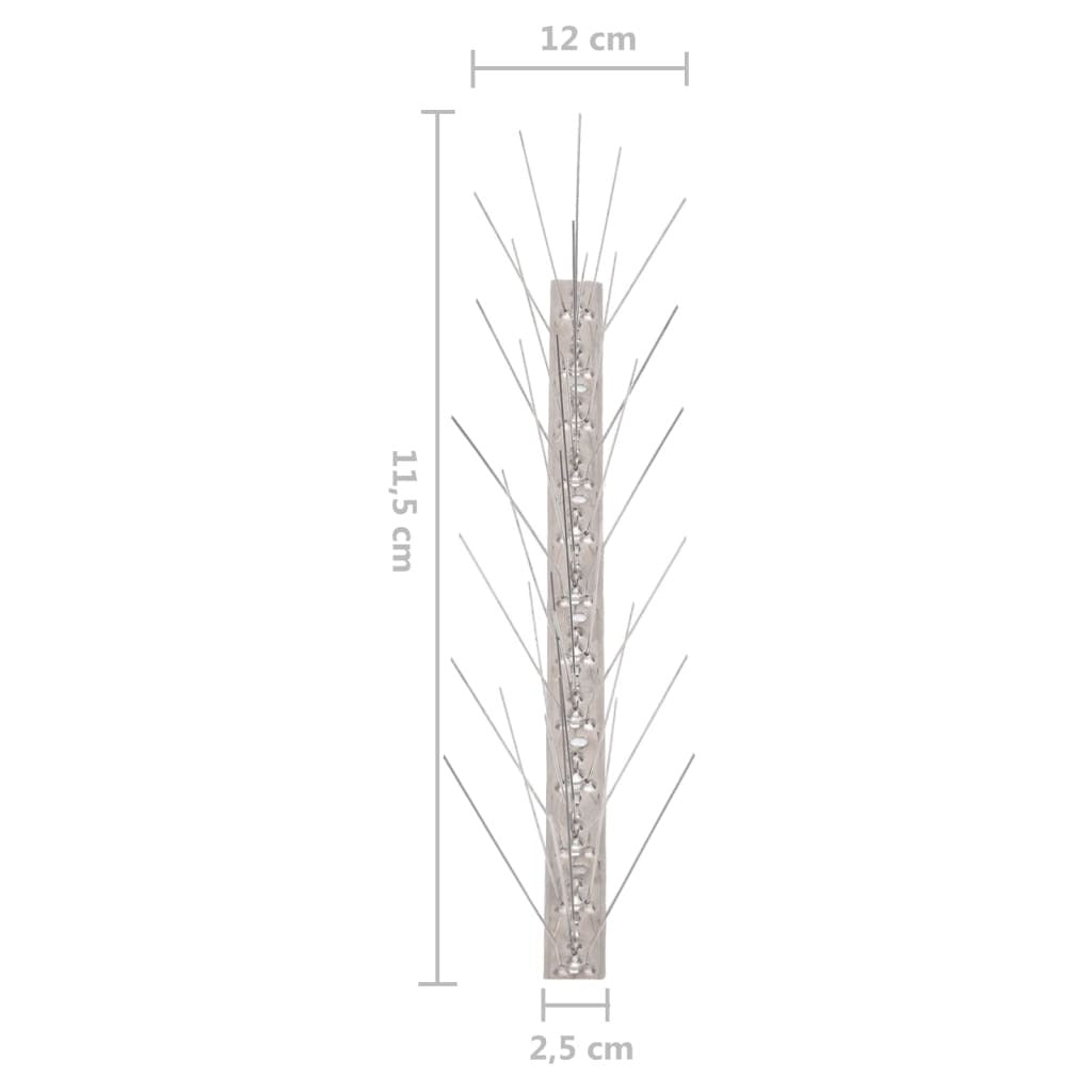 5-row Stainless Steel Bird & Pigeon Spikes Set of 6 - 3 m