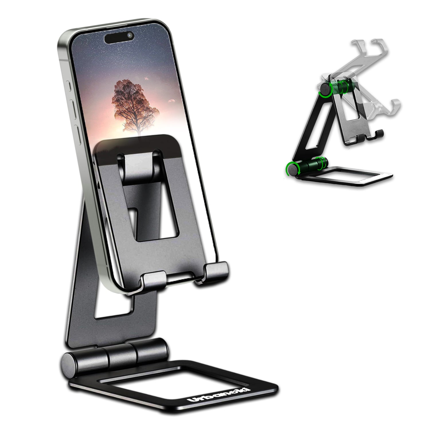 Portable Dual Folding Phone and Tablet Stand Desk Travel Cradle Dock Pack of 3, Available in 2 Colours