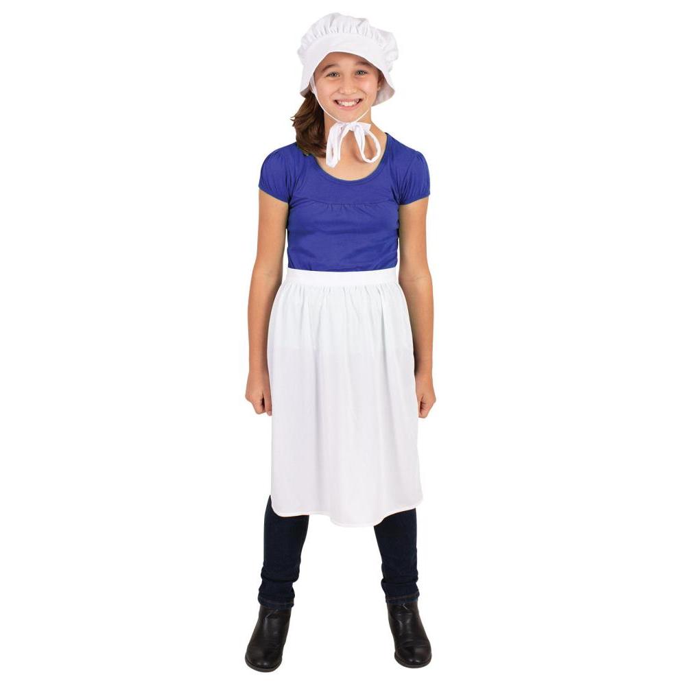 Historical Bonnet and Apron Set for Kids Pioneer Colonial Costume Set