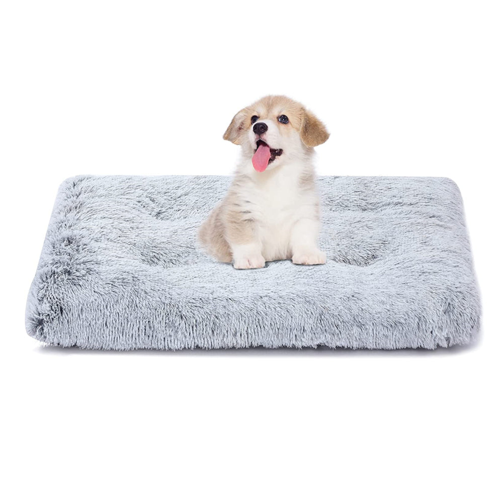 PupLily Plush Pet Mat – Soft, Non-Slip Crate Bed for Dogs & Cats, Grey