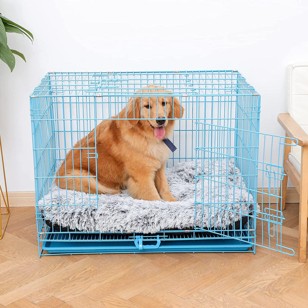 PupLily Plush Pet Mat – Soft, Non-Slip Crate Bed for Dogs & Cats, Grey