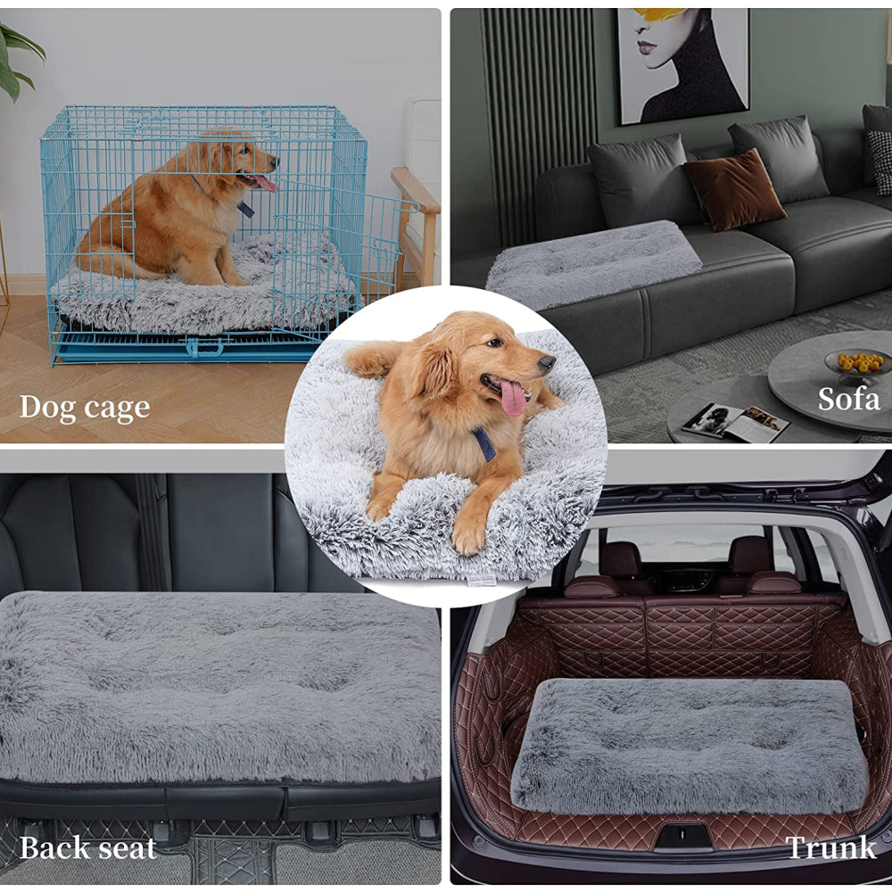 PupLily Plush Pet Mat – Soft, Non-Slip Crate Bed for Dogs & Cats, Grey