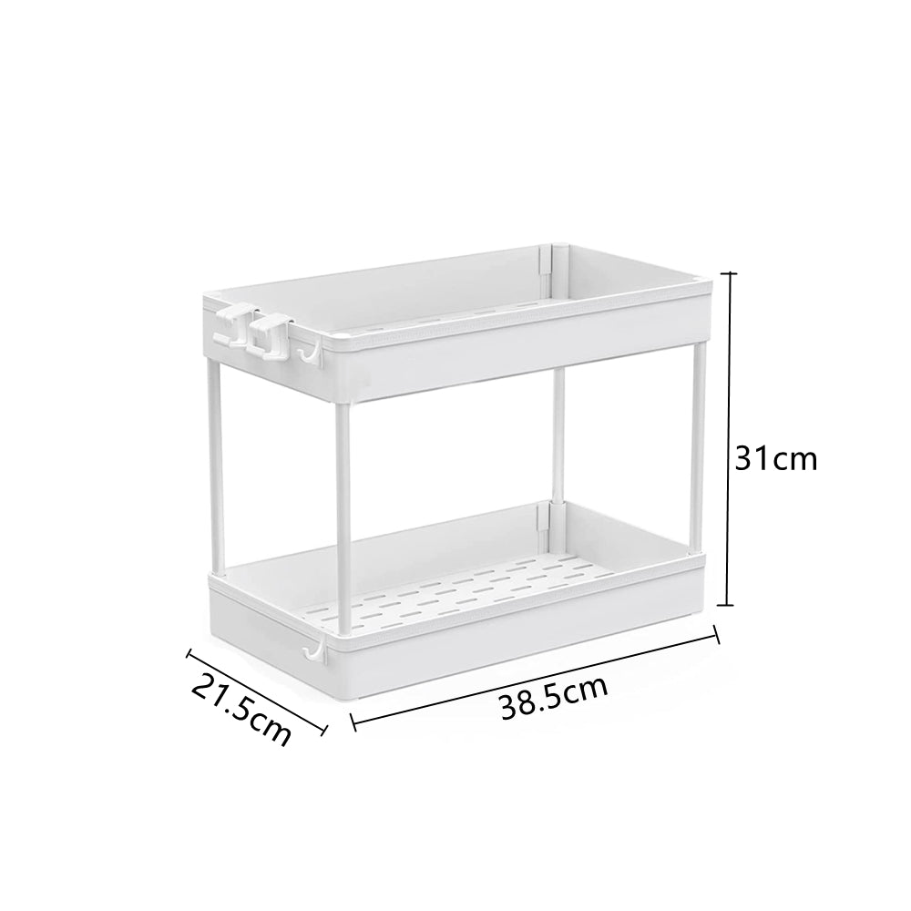 STORFEX 2-Tier Under Sink Storage Organizer Bathroom Standing Rack