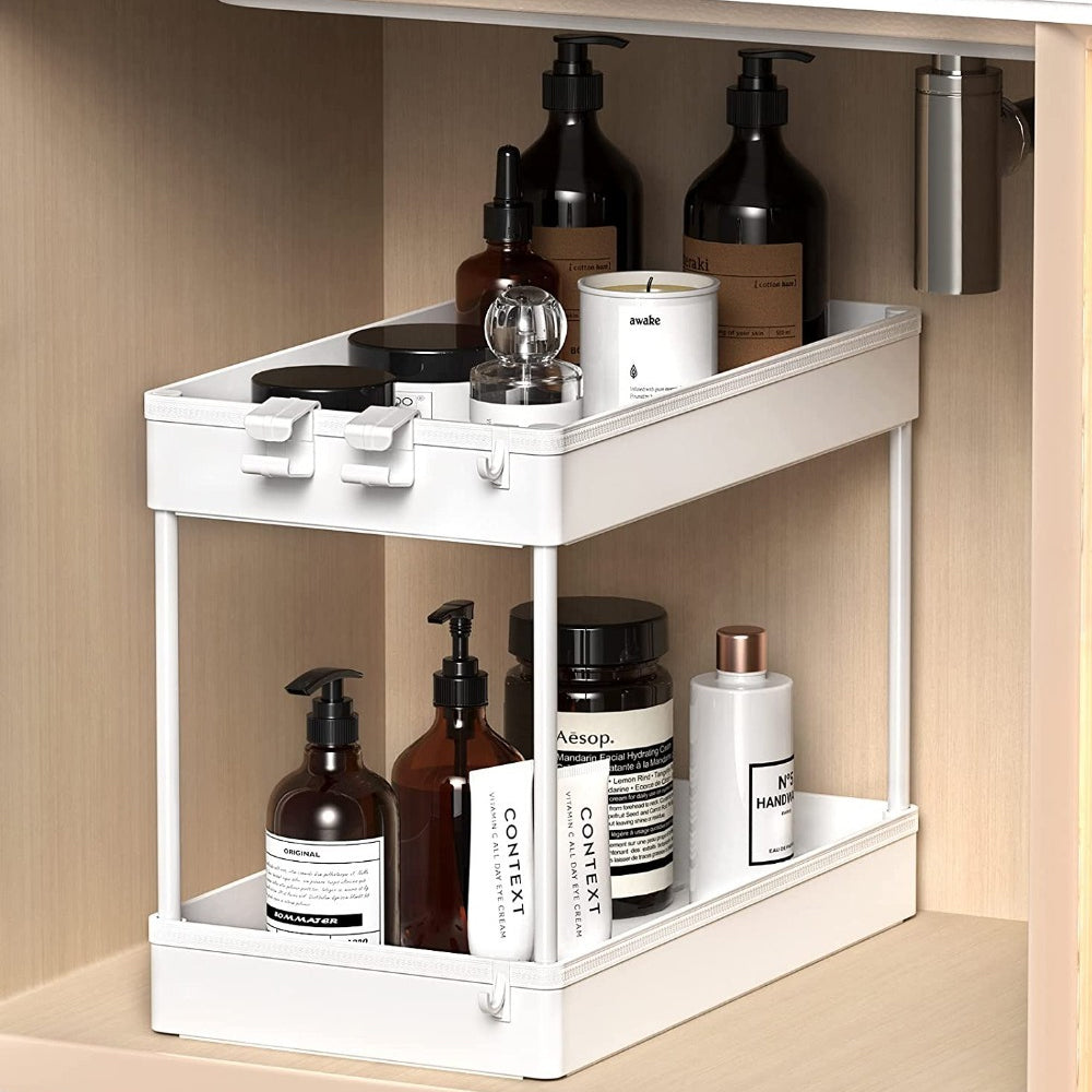 STORFEX 2-Tier Under Sink Storage Organizer Bathroom Standing Rack