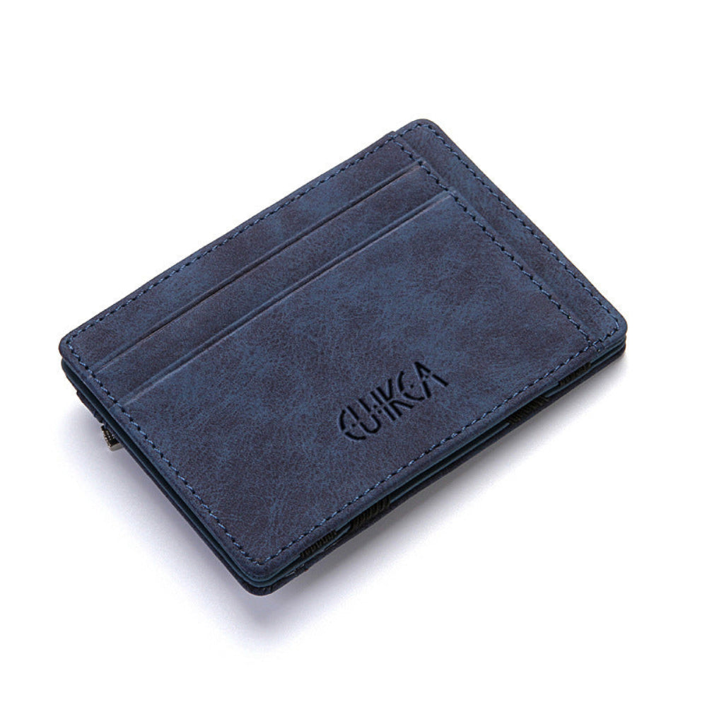 4 Card Slots Ultra Thin Bi-Fold Magic Wallet with Zipper for Men