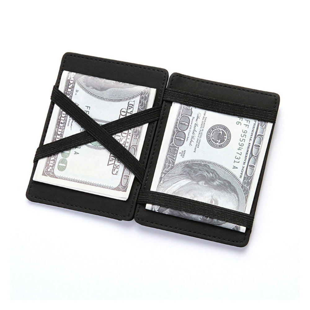 4 Card Slots Ultra Thin Bi-Fold Magic Wallet with Zipper for Men