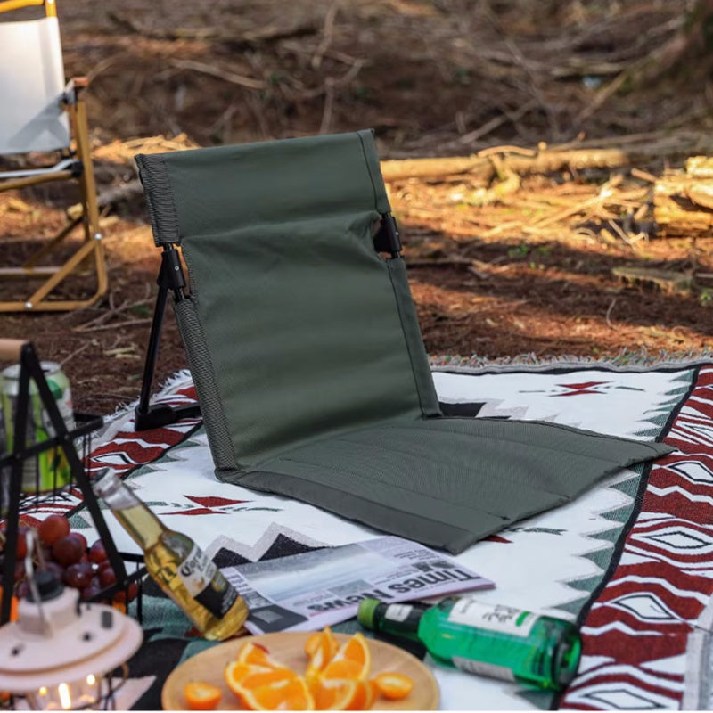 Foldable Camping Chair with Backrest Cushion