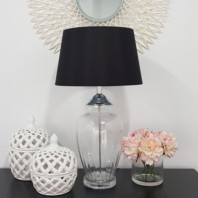 Lattice Decorative Lidded Jar 29cm Tall White Ceramic Flower Motif