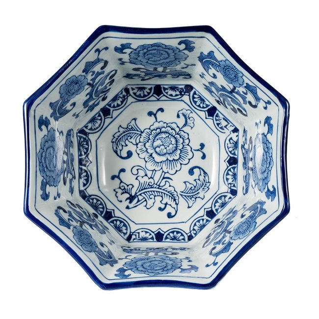 Ren Blue & White Decorative Centerpiece Bowl Porcelain 27cm