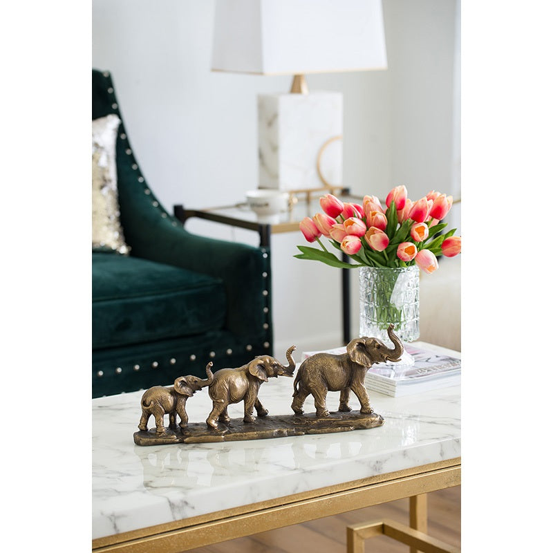 Elephant Family of 3 Statue Polyresin Home and Office Decor - 45.5 cm