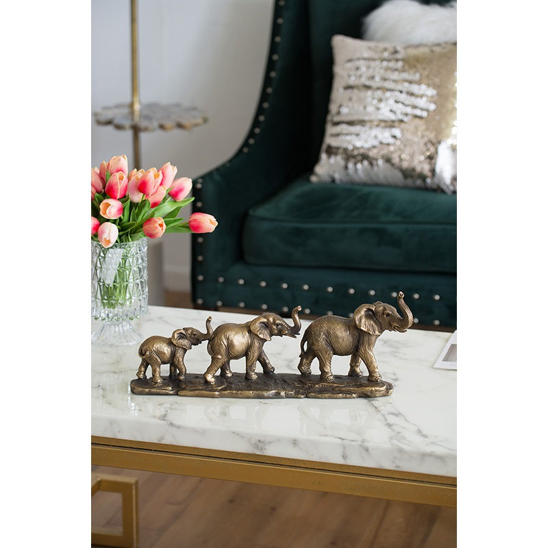 Elephant Family of 3 Statue Polyresin Home and Office Decor - 45.5 cm