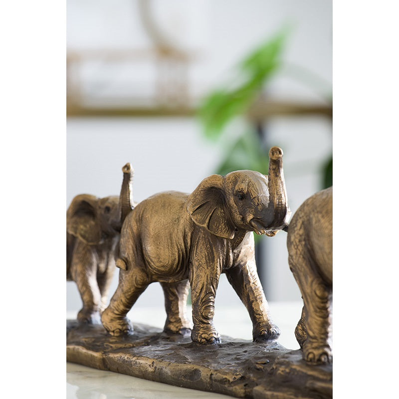 Elephant Family of 3 Statue Polyresin Home and Office Decor - 45.5 cm