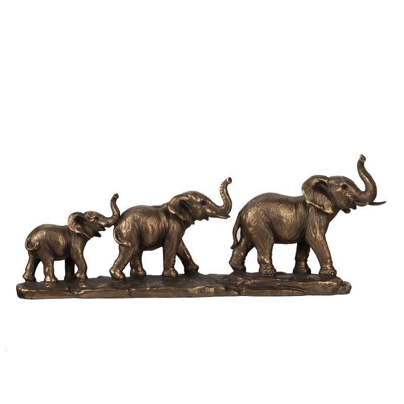 Elephant Family of 3 Statue Polyresin Home and Office Decor - 45.5 cm