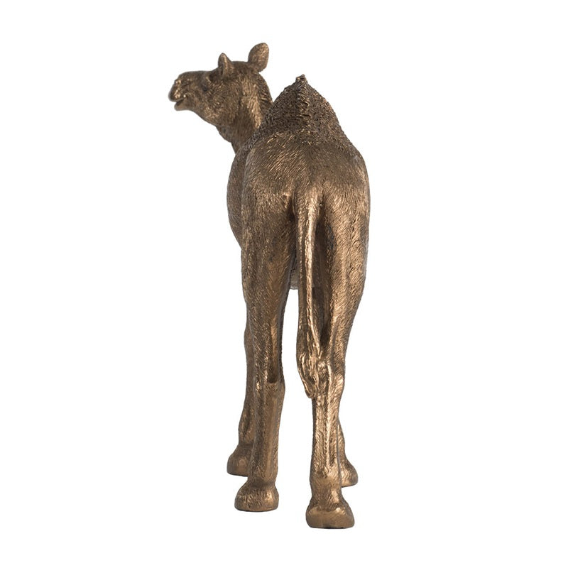 Camel Statue Polyresin Home Decor Copper Finish - 18 cm