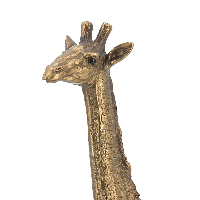 Giraffe Statue Polyresin Copper Finish Home Decor Accent - 29 cm