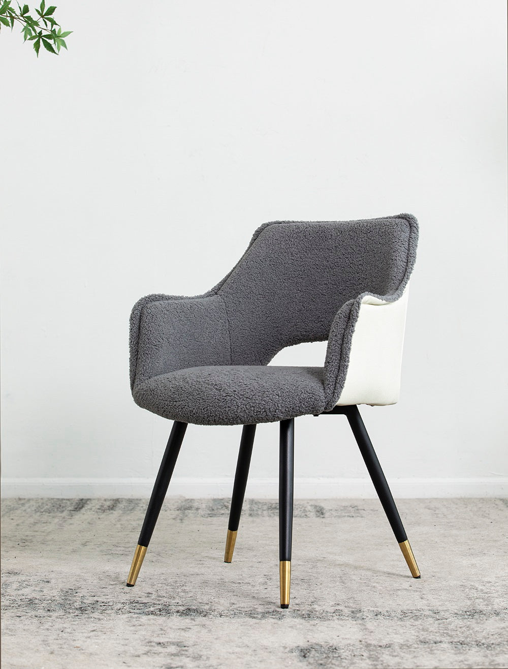 Venera Grey & Cream Velvet Dining Chair Boxed Set of 2 Armchair Style