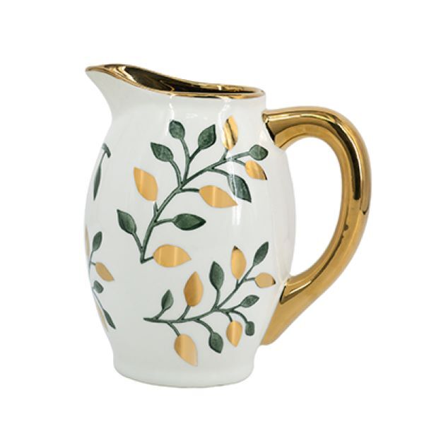 Botanical Decorative Jug 21.5cm Ceramic Classic Vase with Floral Design