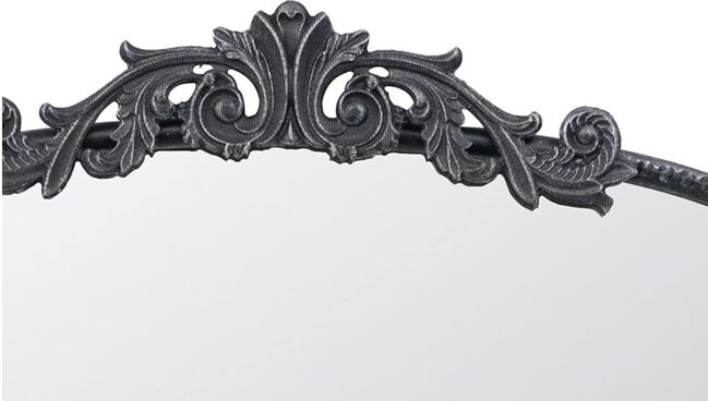 Baroque Tall Black Wall Mirror 91cm Modern Decorative Accent with Ornate Frame