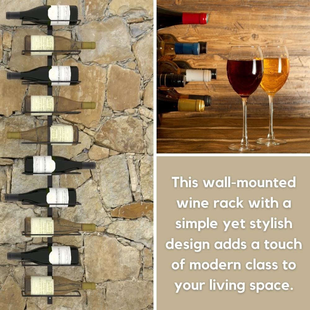Wall-mounted Wine Racks for 20 Bottles 2 pcs Black Metal