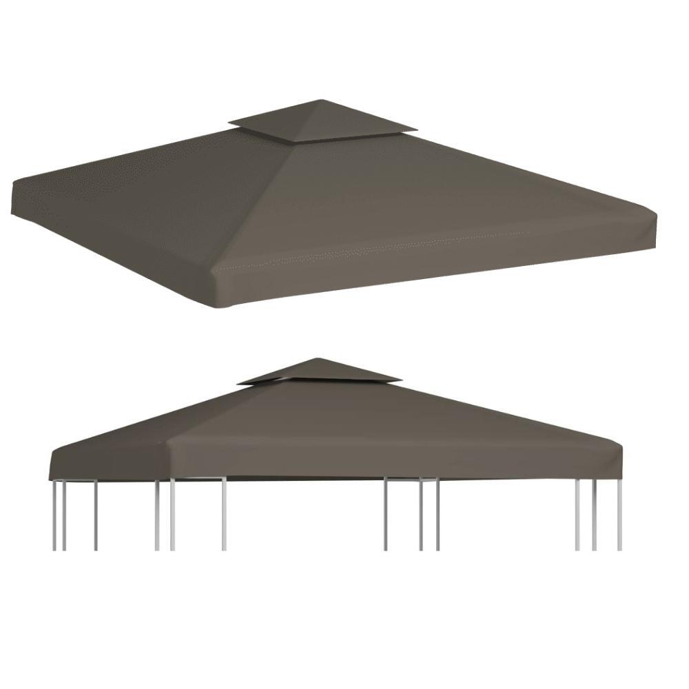 2-Tier Gazebo Top Cover 310 g/m² 3x3 m Taupe