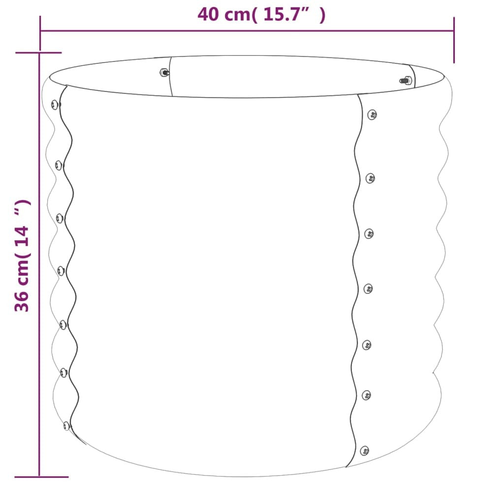 Garden Planter Galvanised Steel 40x40x36 cm Anthracite