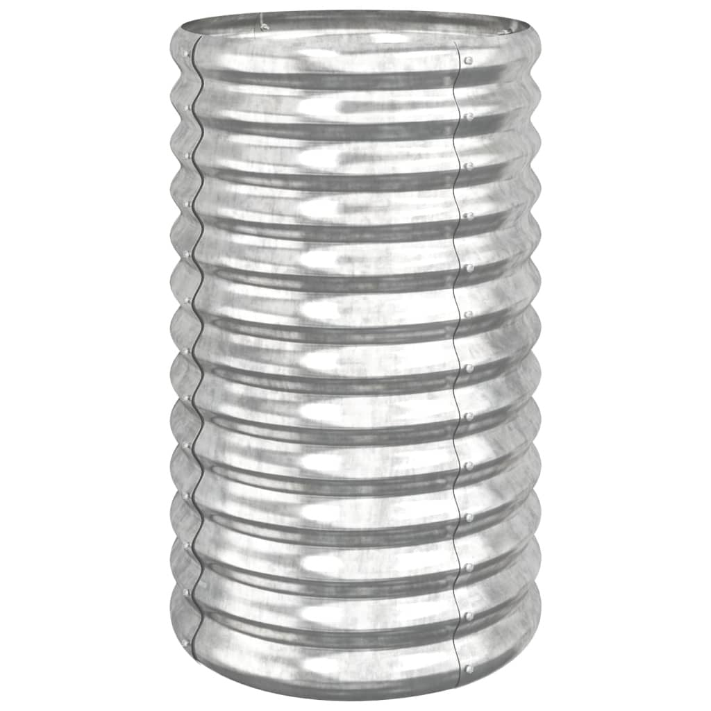 Garden Planter Galvanised Steel 40x40x68 cm Silver