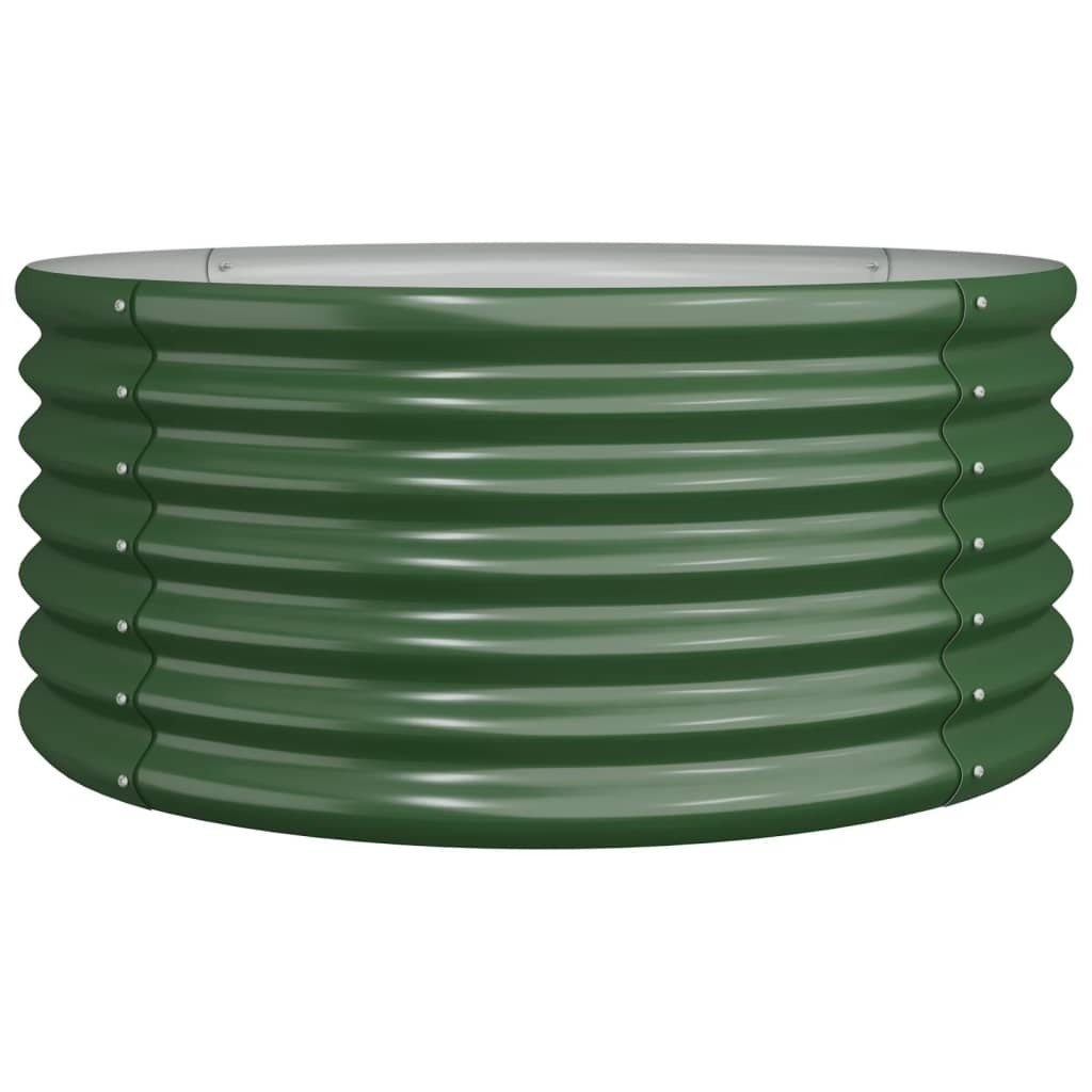 Garden Planter Galvanised Steel 80x80x36 cm Green