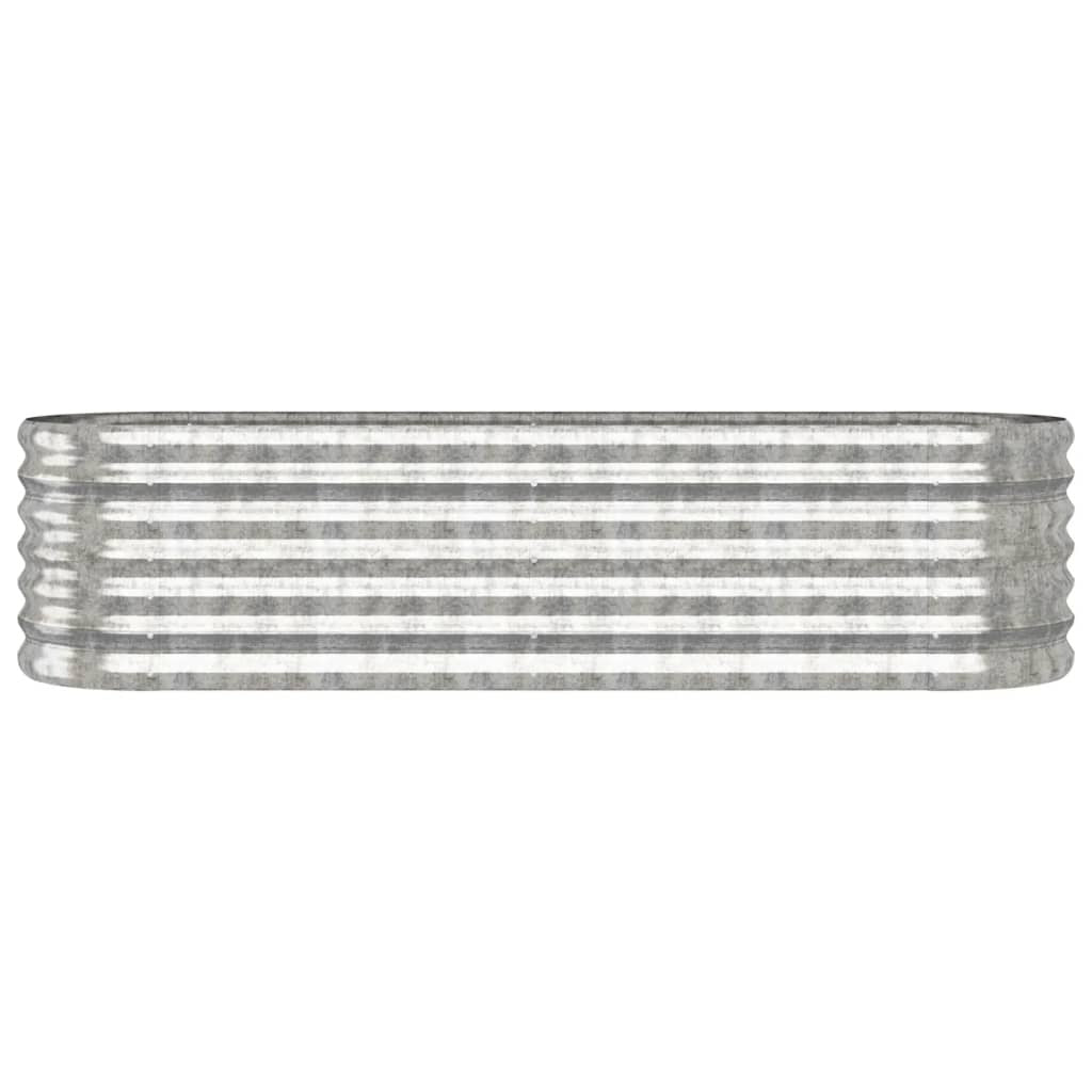 Garden Raised Bed Galvanised Steel 152x40x36 cm Silver