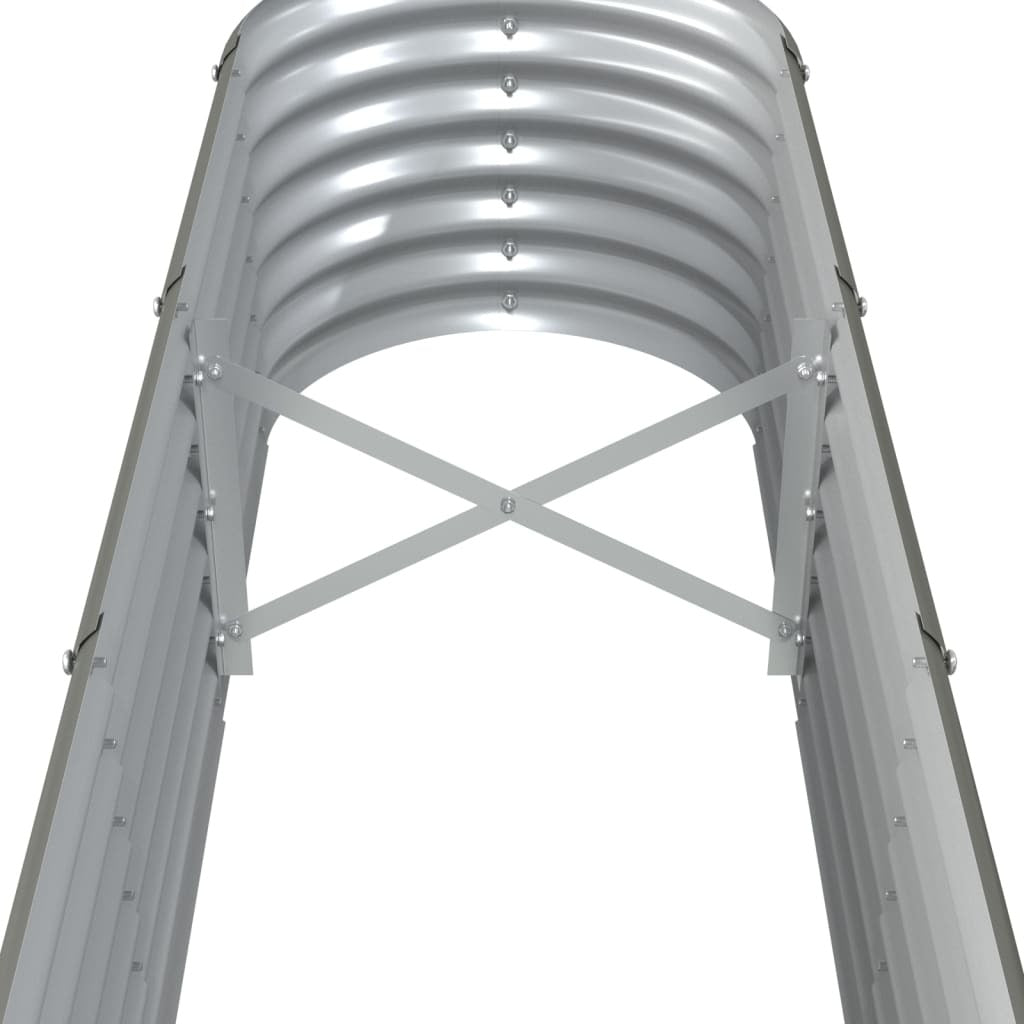 Garden Raised Bed Galvanised Steel 260x40x36 cm Grey