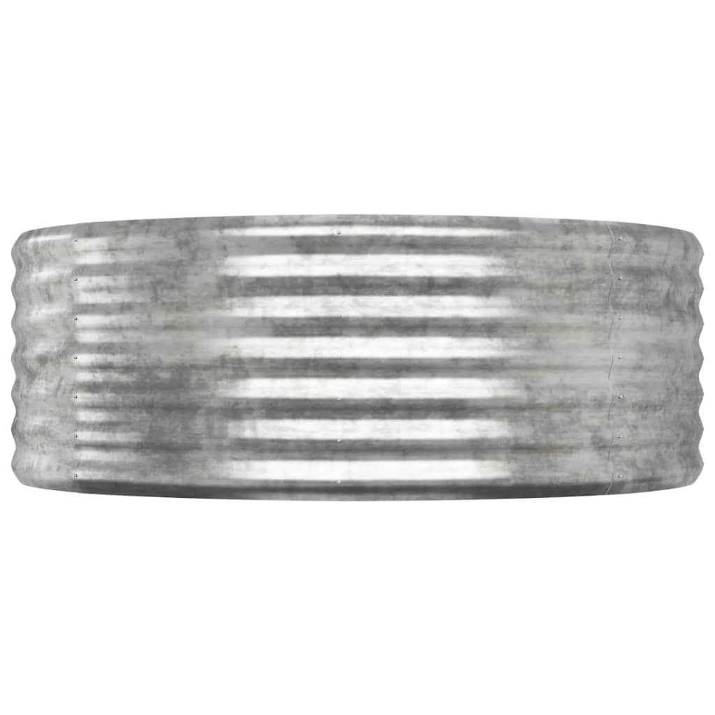 Garden Raised Bed Galvanised Steel 100x100x36 cm Silver