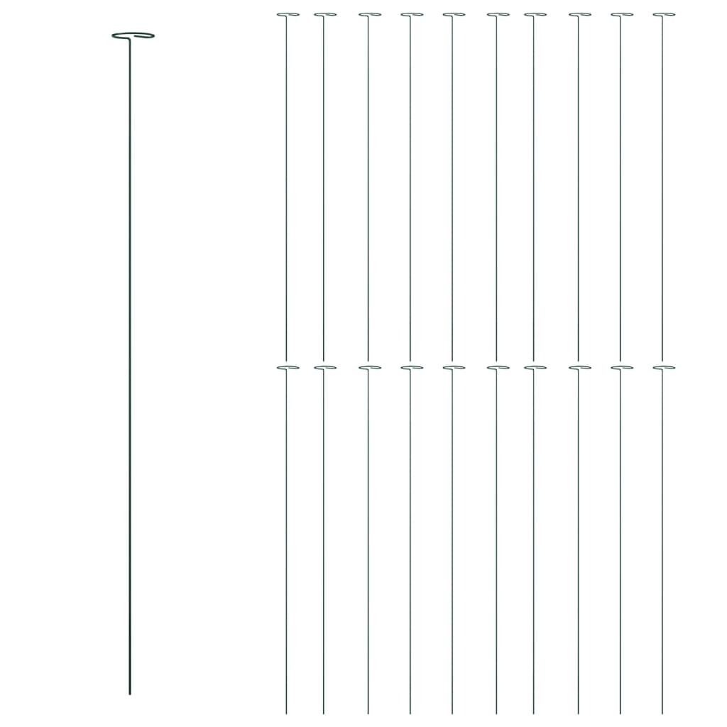 Garden Plant Stakes 20 pcs Dark Green 91 cm Steel