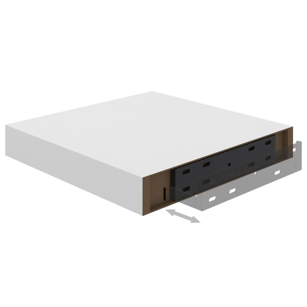 Floating Wall Shelf White 23x23.5x3.8 cm MDF