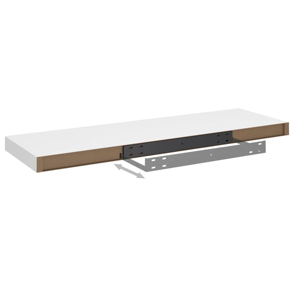 Floating Wall Shelves 2 pcs White 80x23.5x3.8 cm MDF