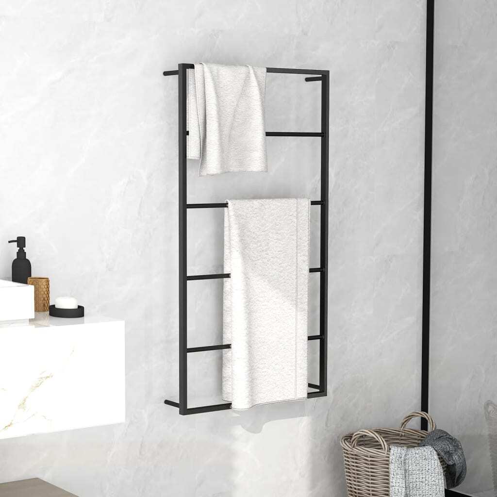 Towel Rack Black 60x10x116 cm Steel
