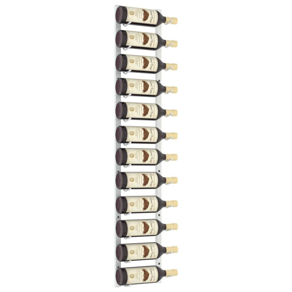 Wall Mounted Wine Rack for 12 Bottles White Iron