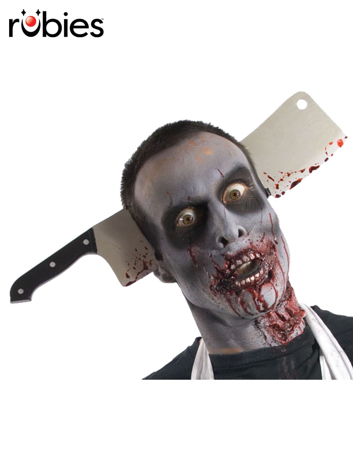 Zombie Cleaver Headband Halloween Costume Accessory with Blood Splatter