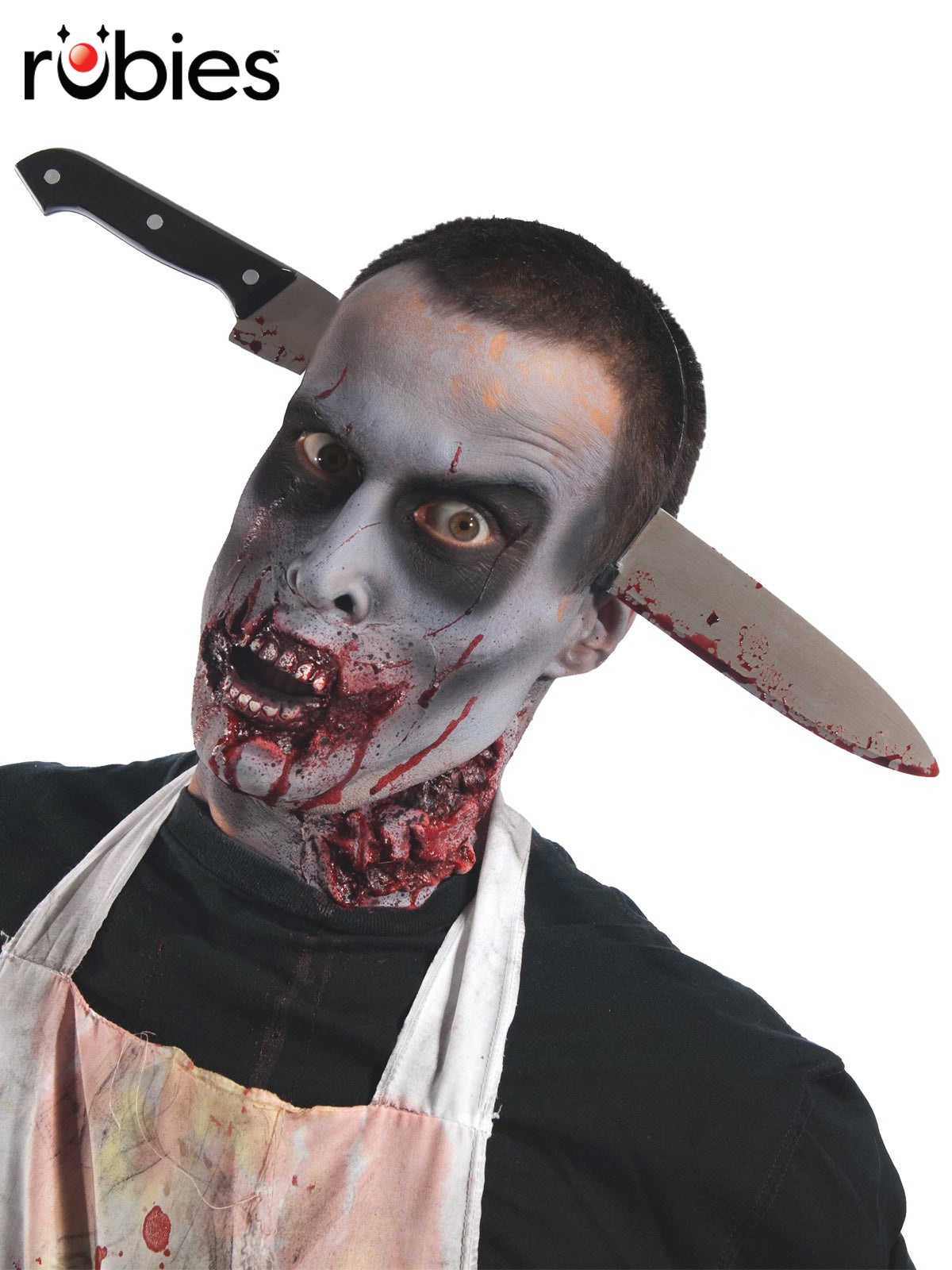 Zombie Kitchen Knife Through Head Accessory