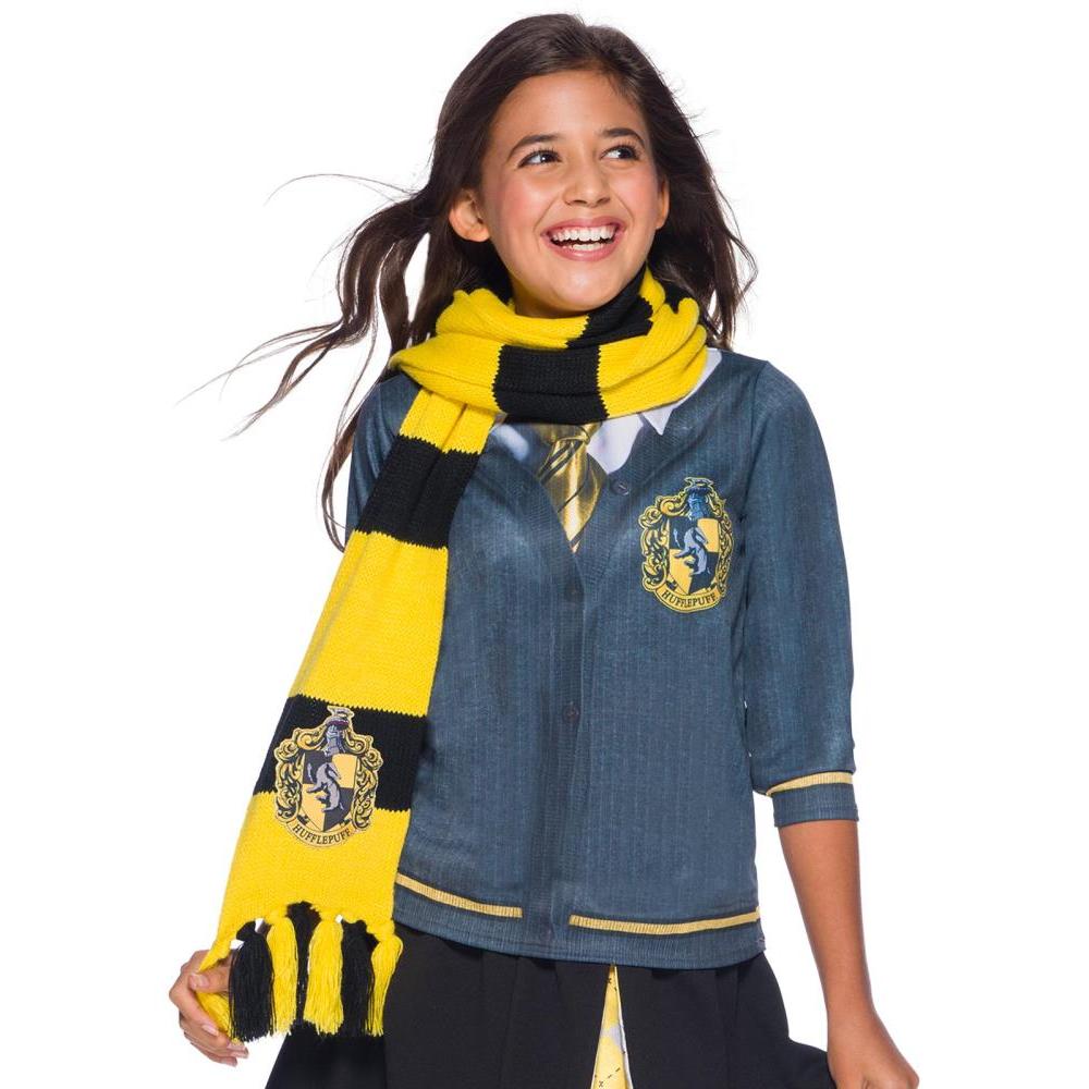 Hufflepuff Knit Scarf with Embroidered Emblem Harry Potter Official Licensed Accessory Yellow & Black Colour