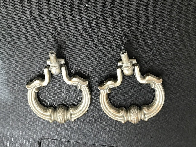 Antique Champagne set of 2 Drawer Pull Handles