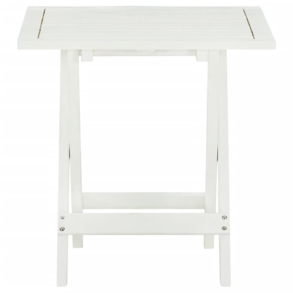 Bistro Table White 46x46x47 cm Solid Acacia Wood