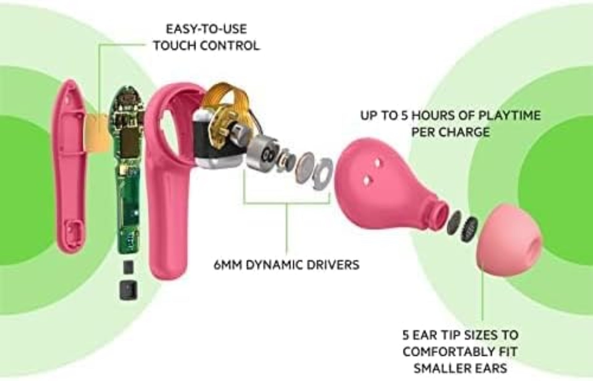 Belkin Kids True Wireless Headphones Pink