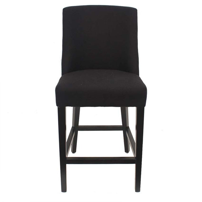 Ophelia Tall Barstool Black – Modern Counter Stool with Chrome Ring Backrest