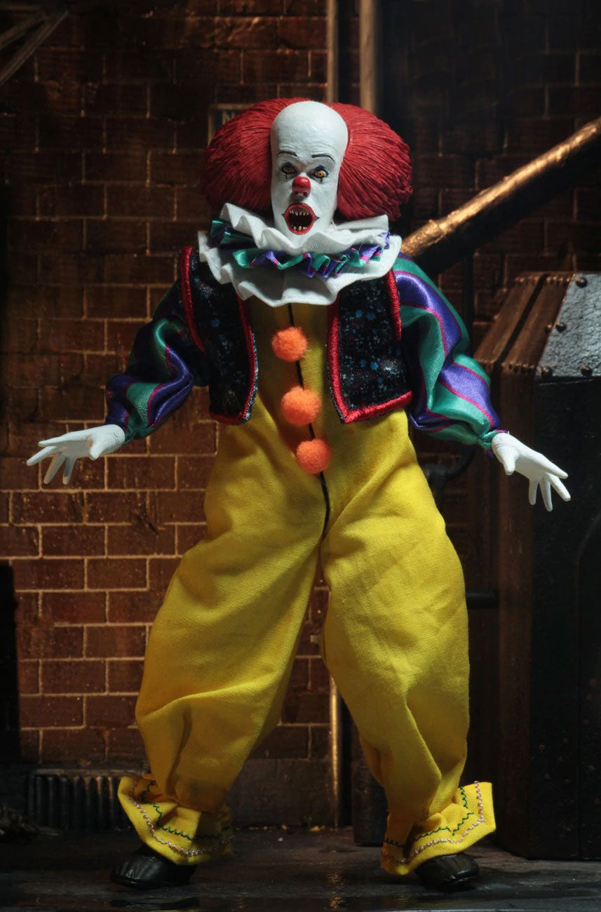IT 1990 Pennywise 8" Clothed Action Figure Horror Collectible Tim Curry