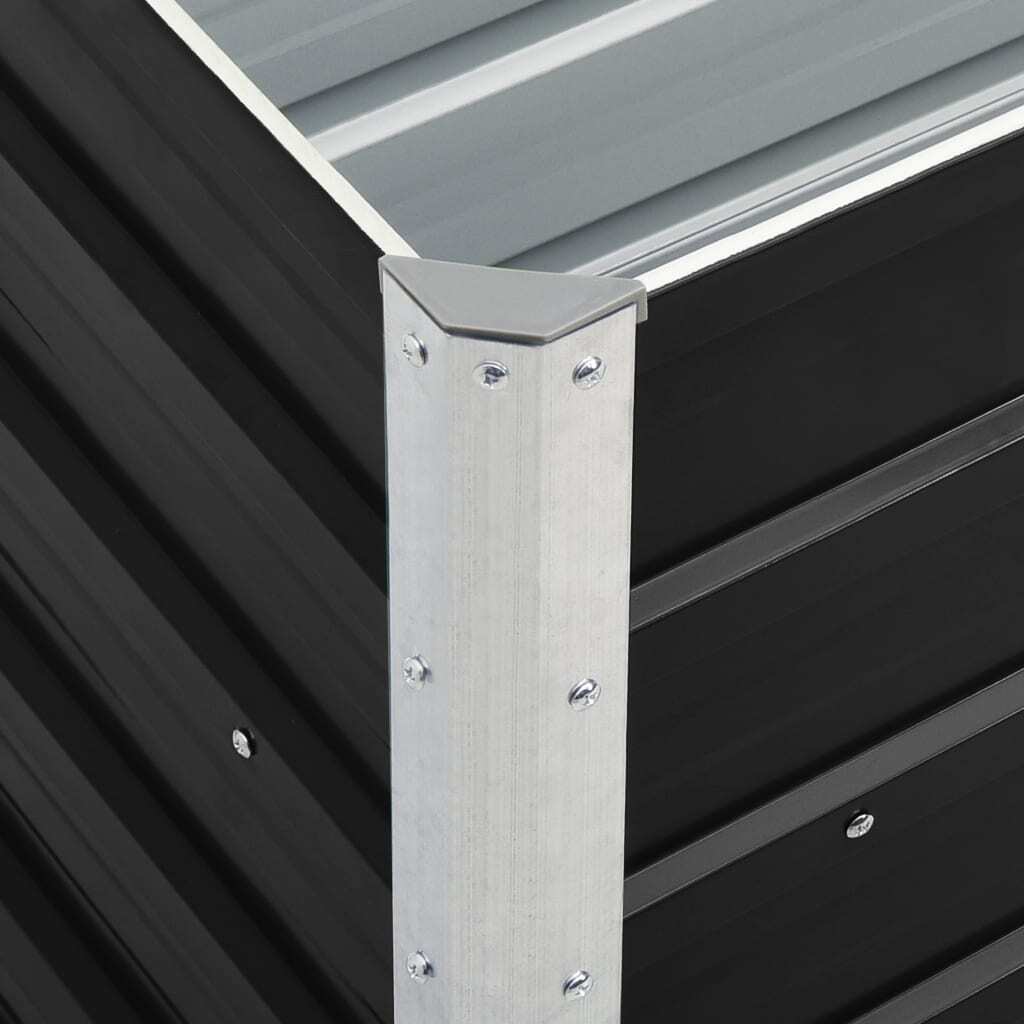 Garden Raised Bed Galvanised Steel 240x40x45 cm Anthracite
