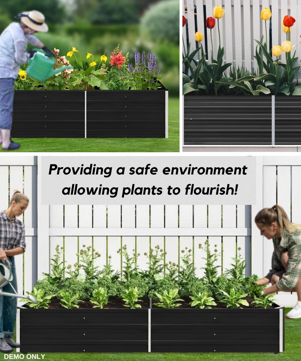 Garden Raised Bed Galvanised Steel 240x40x45 cm Anthracite