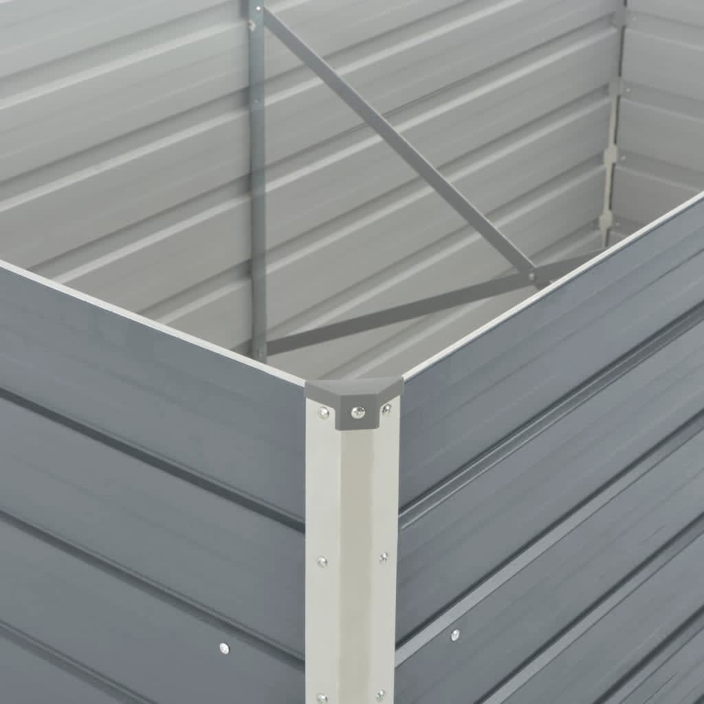 Raised Garden Bed 160x80x45 cm Galvanised Steel Grey